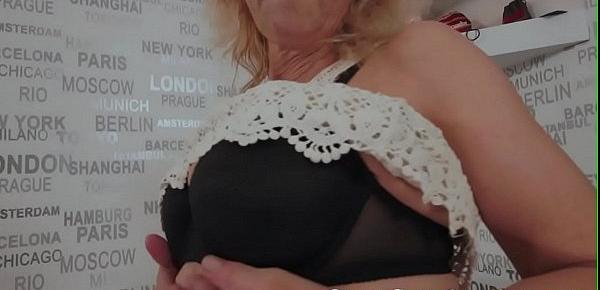  Chubby granny banged by her bfs black cock